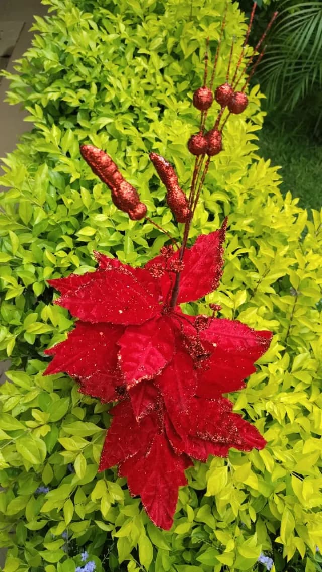 Flor doble roja, 73 cm