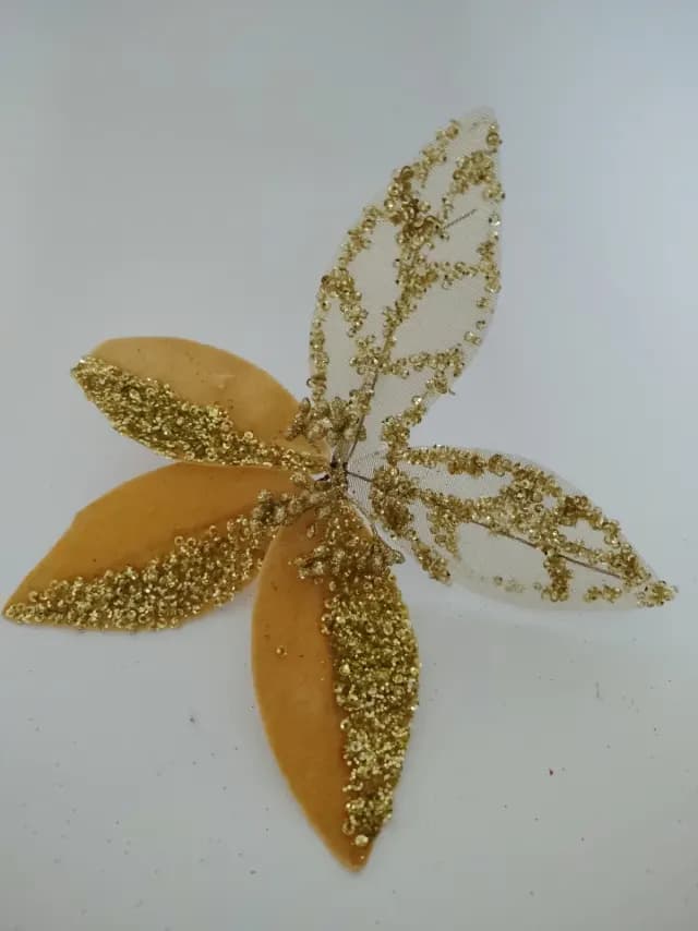 Flor dorada traslúcida, 20 × 15 cm · 5 hojas