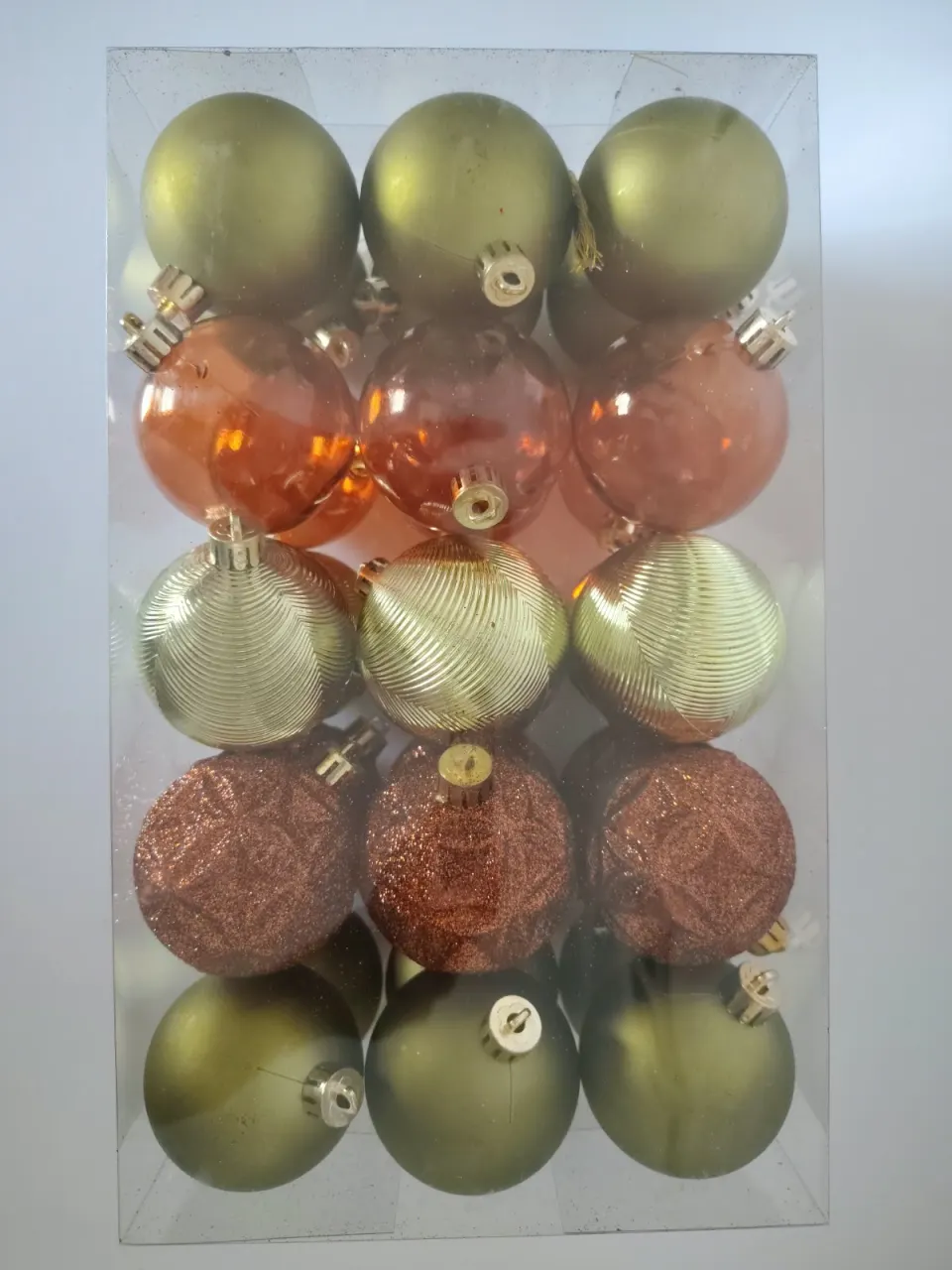 Bolas transparentes surtidas, 6 cm · caja × 30